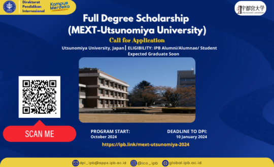 Open call_Full Degree Scholarship (MEXT-Utsunomiya University)