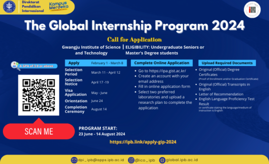 The Global Internship Program 2024 Call for Application